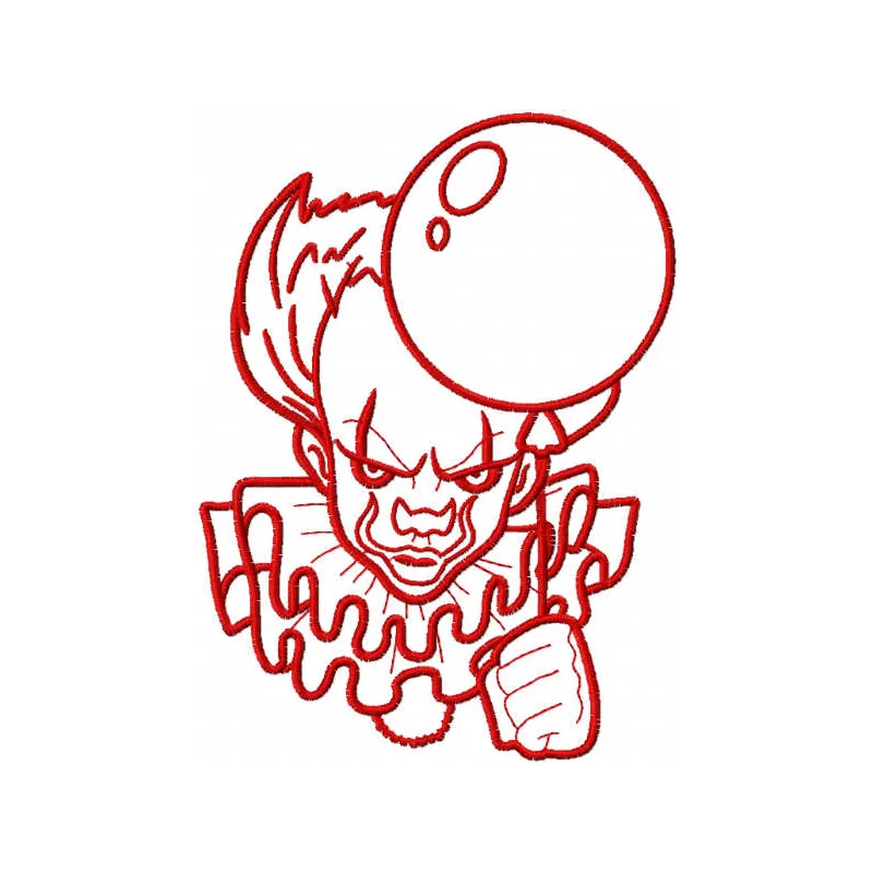 Red Joker with Balloon Stitching Pattern