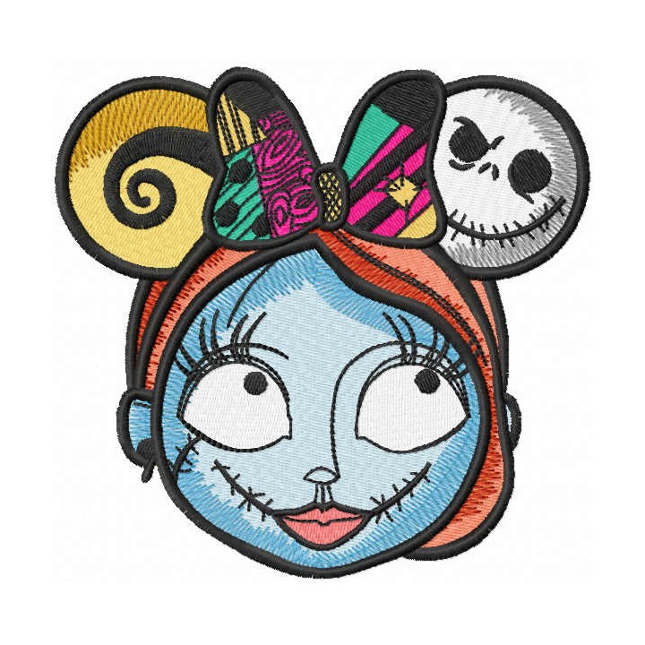 Sally mickey mouse ears embroidery design - Embroidery Design