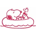Snoopy Pool Party Stitching Pattern for Crafters