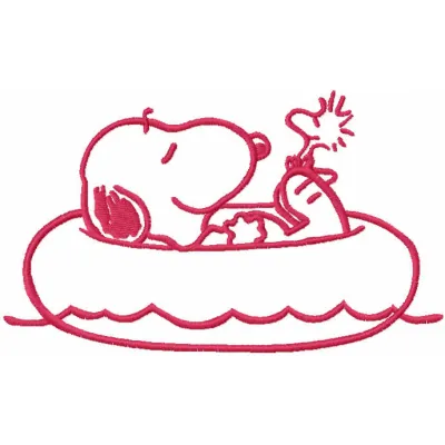 Snoopy Pool Party Stitching Pattern for Crafters