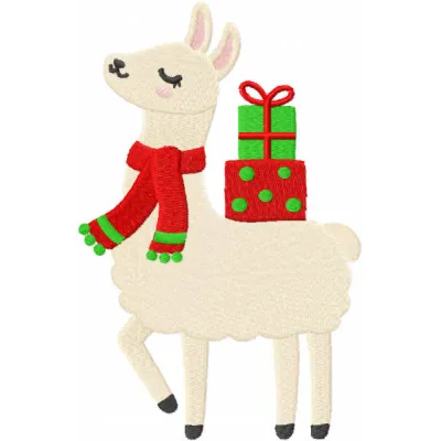 Festive Llama Christmas Stitching Pattern