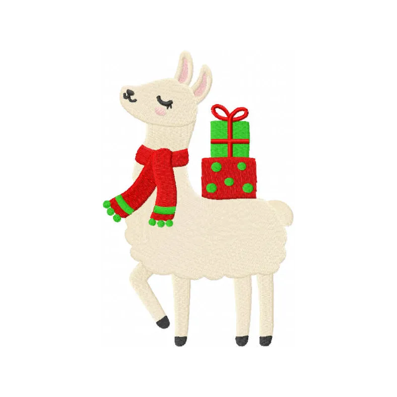Festive Llama Christmas Stitching Pattern