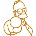 Homer Pointing Cartoon Stitching Pattern