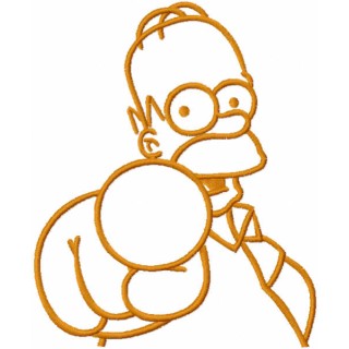 Homer simpson points to you one colored embroidery design - Embroidery Design