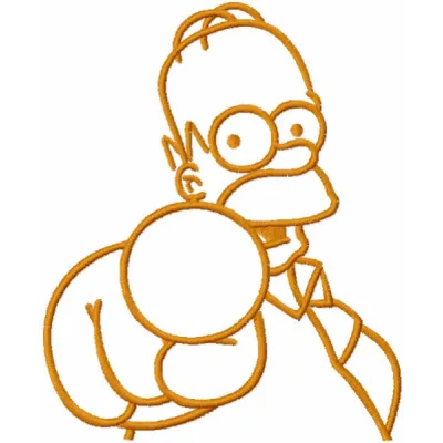 Homer Pointing Cartoon Stitching Pattern