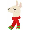 Festive Llama with Red Scarf Stitching Pattern