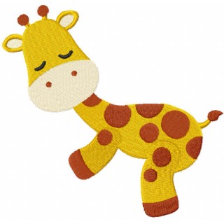 Baby Giraffe sleeping embroidery design - Embroidery Design