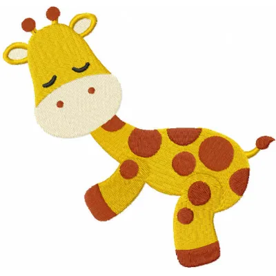 Charming Baby Giraffe Sleeping Embroidery Design