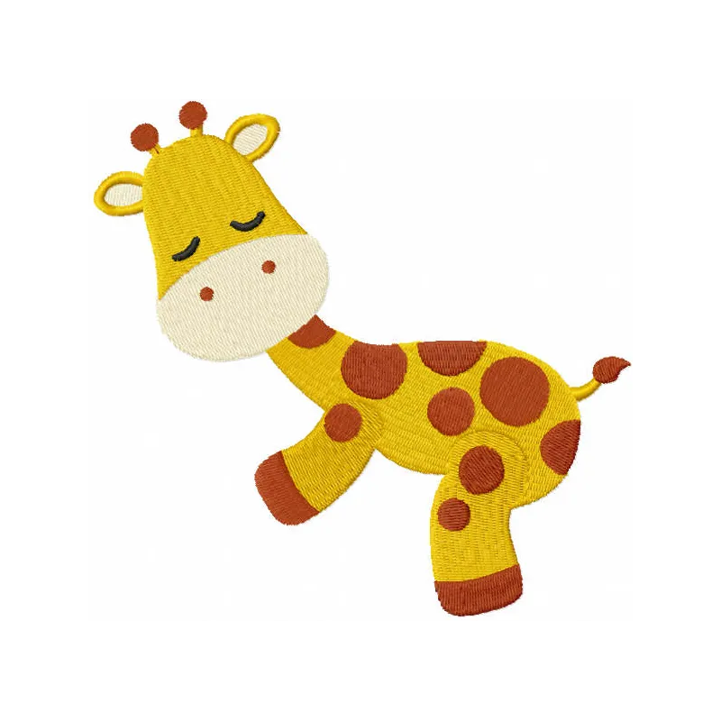 Charming Baby Giraffe Sleeping Embroidery Design