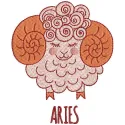 Aries Embroidery Art Capturing Fiery Spirit and Bold Energy