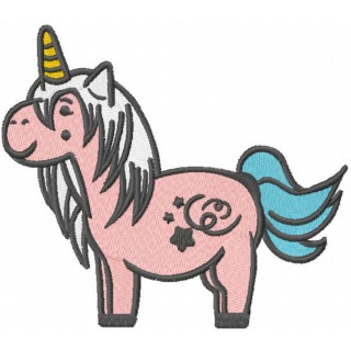 Pink unipony embroidery design - Embroidery Design