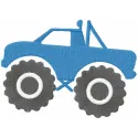 Blue Monster Truck Stitching Pattern for Kids & Crafters