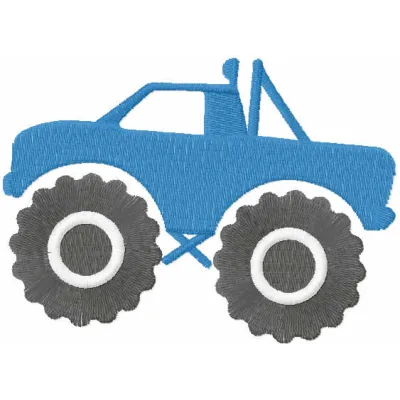 Blue Monster Truck Stitching Pattern for Kids & Crafters