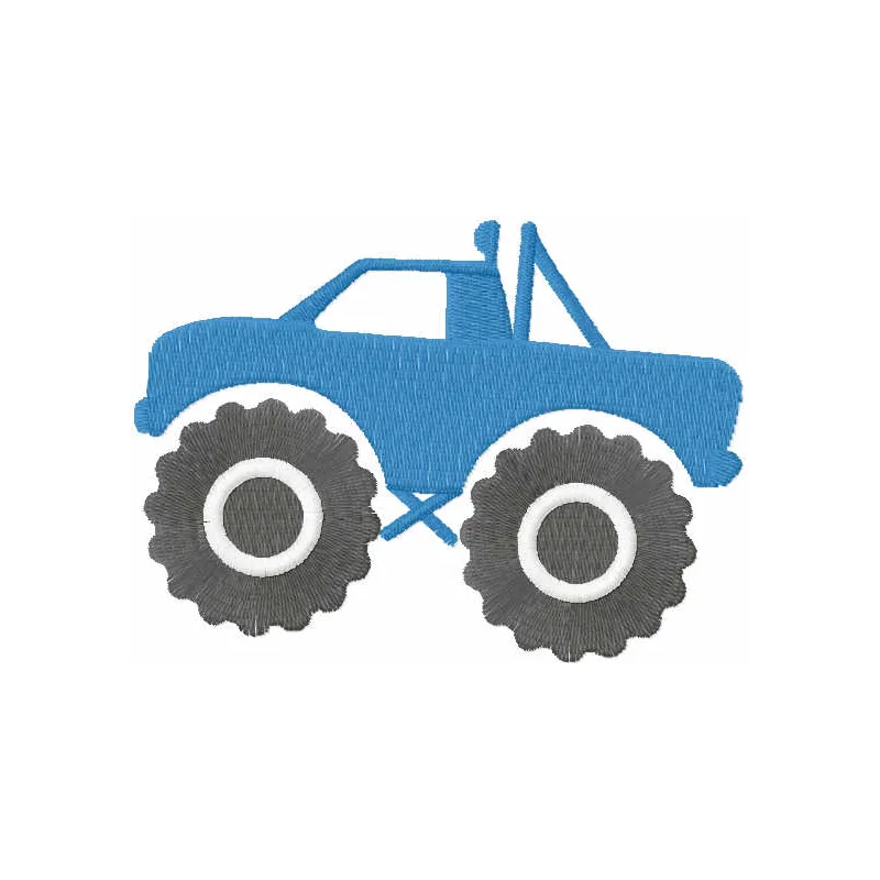Blue Monster Truck Stitching Pattern for Kids & Crafters