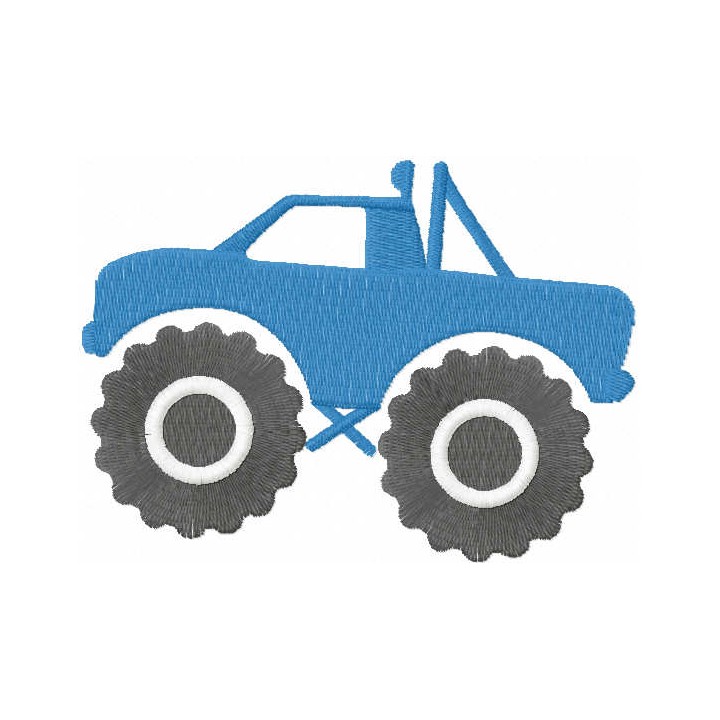 Blue monster truck embroidery design - Embroidery Design