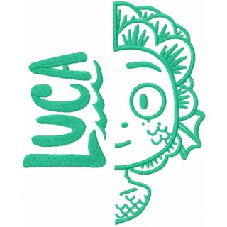 Luca monster one colored embroidery design - Embroidery Design