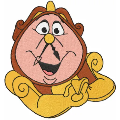 Cogsworth Smiling Stitching Pattern | Fairy Tale Romance