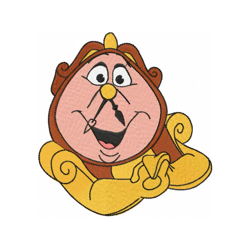 Cogsworth Smiling Stitching Pattern | Fairy Tale Romance
