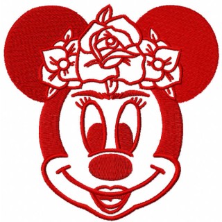 Minnie frida red color embroidery design - Embroidery Design