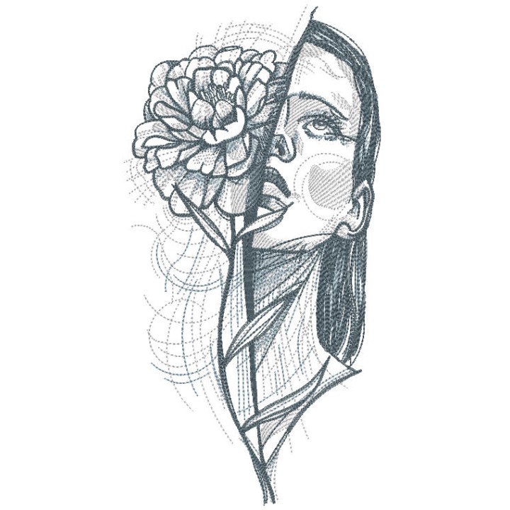 Soul of a girl is like a flower embroidery design - Embroidery Design