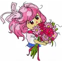 Malvina’s Blooming Bouquet: A Whimsical Floral Portrait