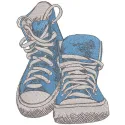 Blue Cross Shoes Stitching Pattern for Crafters
