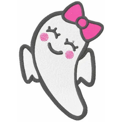 Cheerful Ghost Stitching Pattern for Halloween Crafts