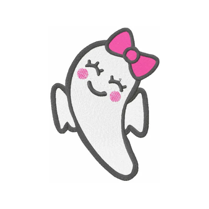 Cheerful Ghost Stitching Pattern for Halloween Crafts