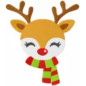 Reindeer in Scarf Stitching Pattern for Christmas