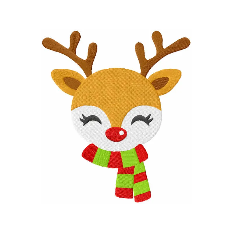 Reindeer in Scarf Stitching Pattern for Christmas