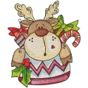 Scandinavian Reindeer Sock Stitching Pattern for Christmas