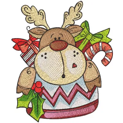 Scandinavian Reindeer Sock Stitching Pattern for Christmas