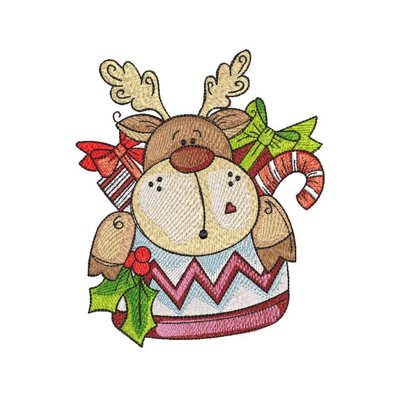 Scandinavian Reindeer Sock Stitching Pattern for Christmas