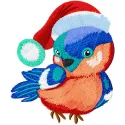 Festive Bullfinch with Santa Hat Stitching Pattern