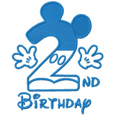 Whimsical Blue Mickey Celebrates a Joyful Second Birthday