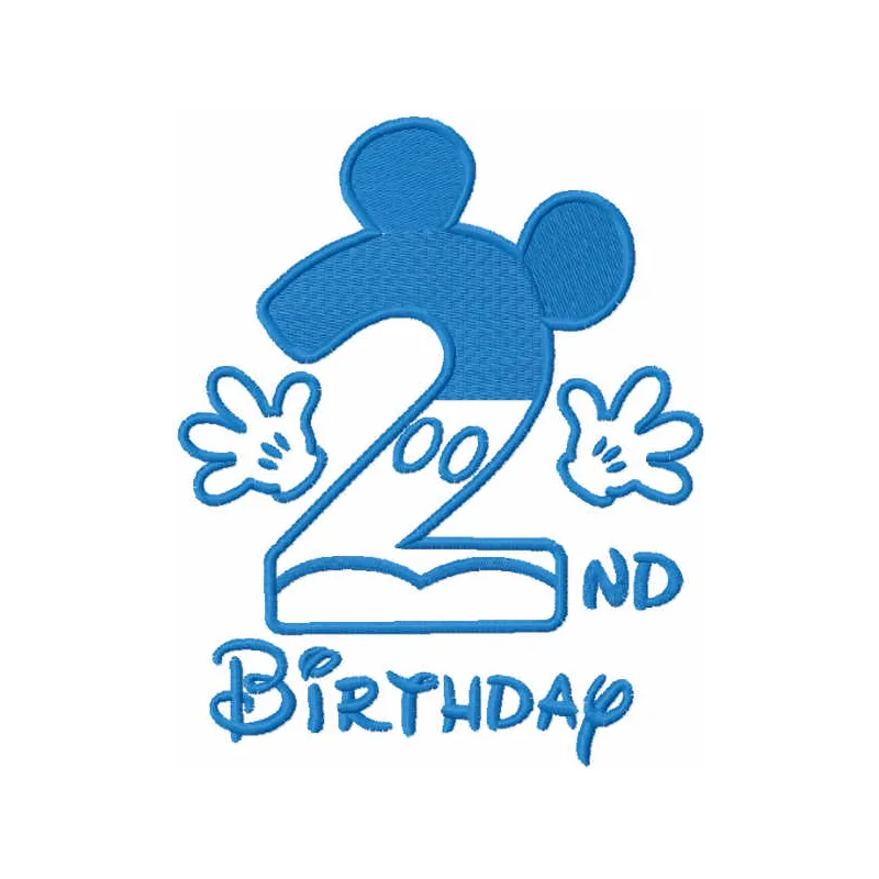 Whimsical Blue Mickey Celebrates a Joyful Second Birthday