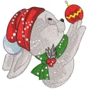 Festive Bunny in Knitted Hat Christmas Ornament Stitching P…