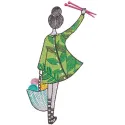 Knitting Girl Stitching Pattern for Crafters