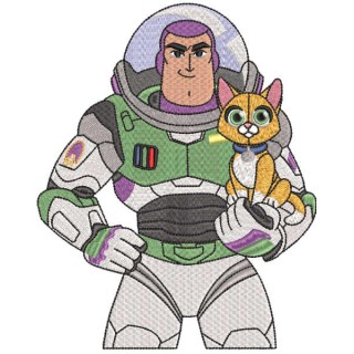 Buzz  Hero with cat embroidery design - Embroidery Design