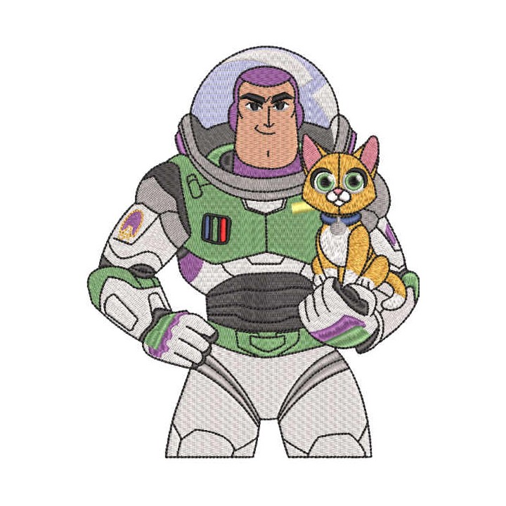 Buzz  Hero with cat embroidery design - Embroidery Design