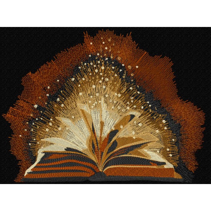 Open magic book embroidery design - Embroidery Design