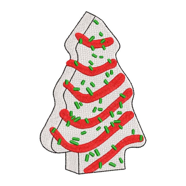 Little Christmas tree cake embroidery design - Embroidery Design
