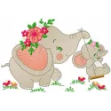 Mother & Baby Elephant Stitching Pattern for Crafters