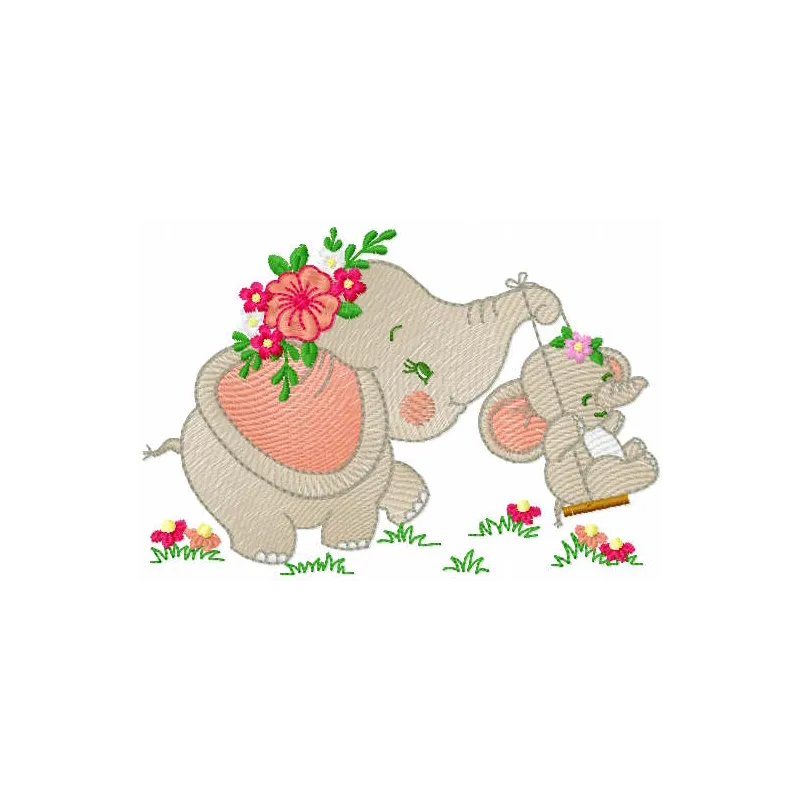 Mother & Baby Elephant Stitching Pattern for Crafters