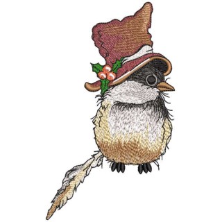 Jay in a cylinder hat embroidery design - Embroidery Design