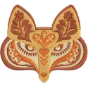 Charming Folklore Fox Muzzle Embroidery Design