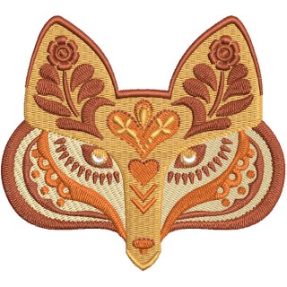 Folklore fox muzzle embroidery design - Embroidery Design