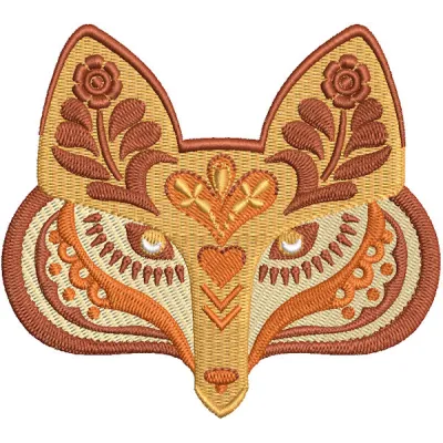 Charming Folklore Fox Muzzle Embroidery Design
