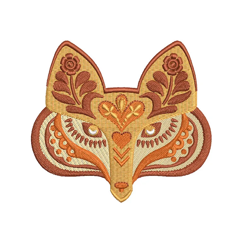 Charming Folklore Fox Muzzle Embroidery Design