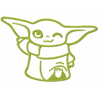 Yoda welcomes you one colored embroidery design - Embroidery Design